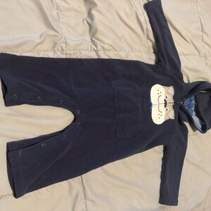 Navy Blue Baby Onesie with Bear Design